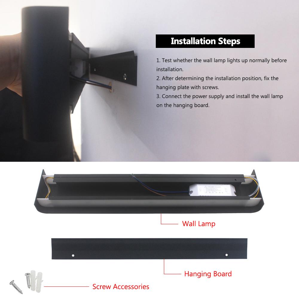 40cm LED Modern Wall Mount Lights 12W Up and Down Wall Sconces Aluminum Fixtures Decor for Bedroom Vanity Bar Wall Lighting