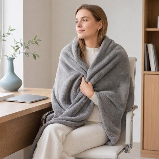 Nap Blanket, Lightweight Foldable Milk Velvet Warm Blanket, Soft Double-Sided Solid Color Warm Shawl Wrap, for Office And Travel