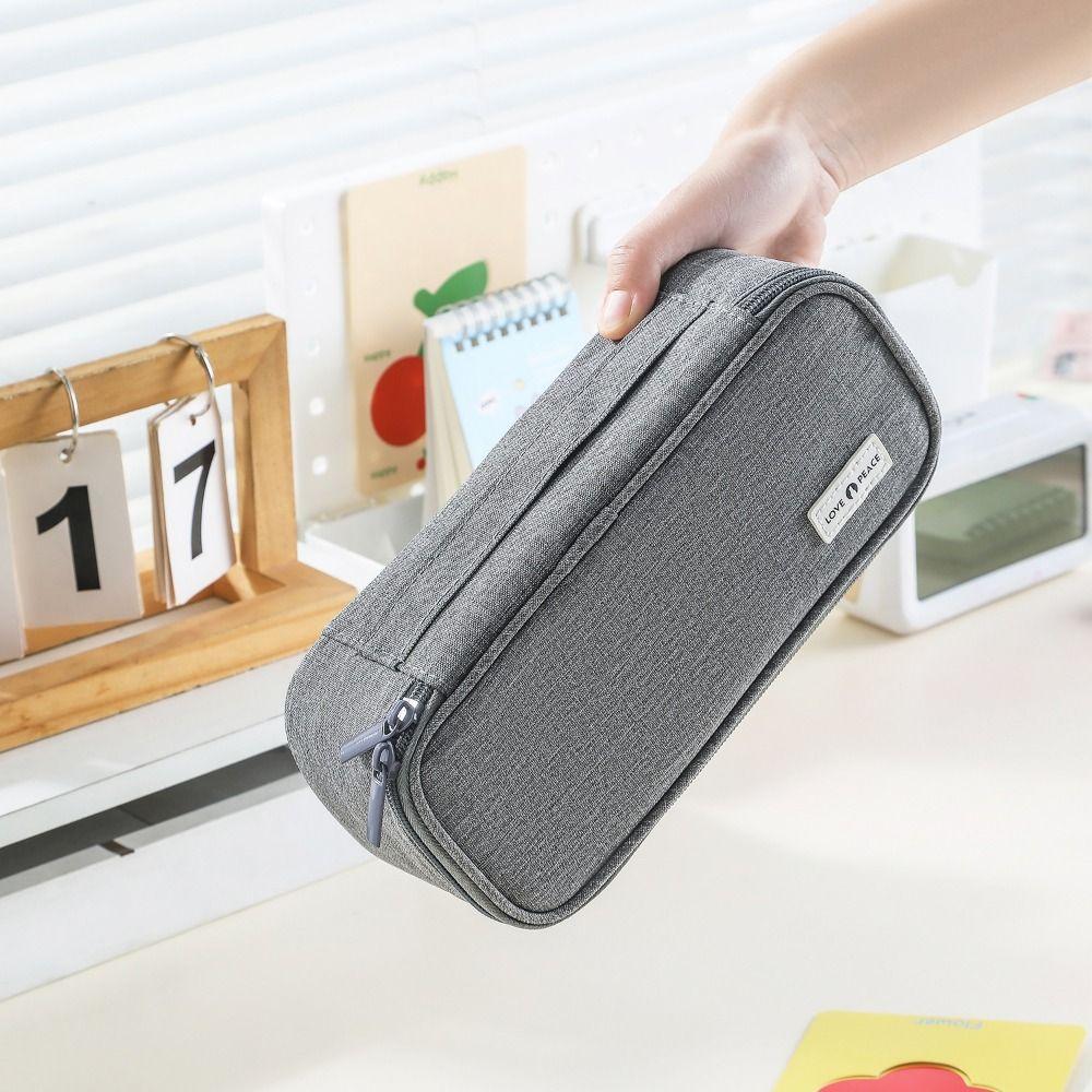 Portable Stationery Organizer Simple Pen Storage Bag Multifunctional Pencil Case School Supplies