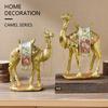 Luxury Camels Statue Animal Figurine Housewarmings Gift Resins Sculpture Middle Eastern Ornament for Indoor Desk Decors