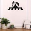 Wrought Iron Dog Theme Wall Mounted Key Holder with 5 Hooks Handmade Metal Art