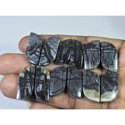 116 Karat Natürlicher Picasso-Jaspis Passendes Paar Modischer Cabochon-Edelstein 6 Paar Los C-794