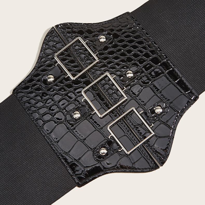 Decorative Belt Women'S Skirt Spring And Autumn Dress Suit Coat Waist Elastic Elastic Wide Waist Seal