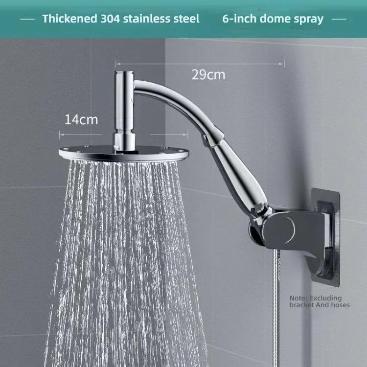 High Pressure Rainfall Shower Head Large Stainless Steel Curved Shower Extension Square Shower Head Extension