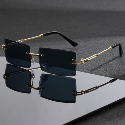 1 Paio Occhiali Moda Quadrati Retrò da Uomo Design Leggero Senza Montatura Abbigliamento Casual Montature Eleganti Stile Urbano