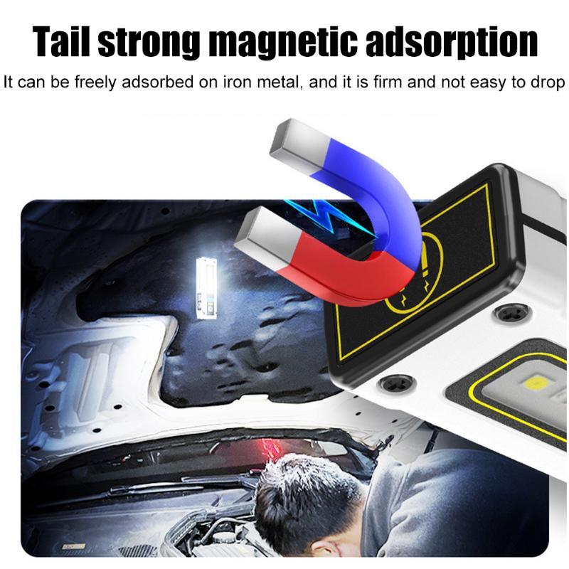 COB LED Flashlight Rechargeable Flashlight Mini Torch Magnet Emergency Power Bank Outdoor Camping Pocket Light