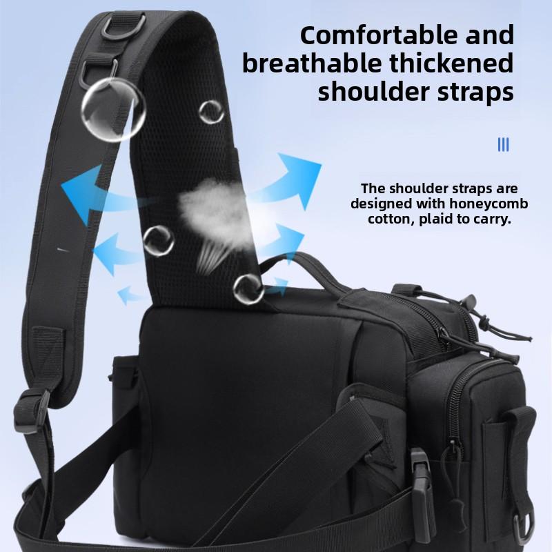 Large Capacity Luya Bag Multifunctional Fanny Pack Fishing Rod Bag Tactical Backpack Crossbody Bag Fishing Plug Rod Fishing Gear Bag Rod Bag