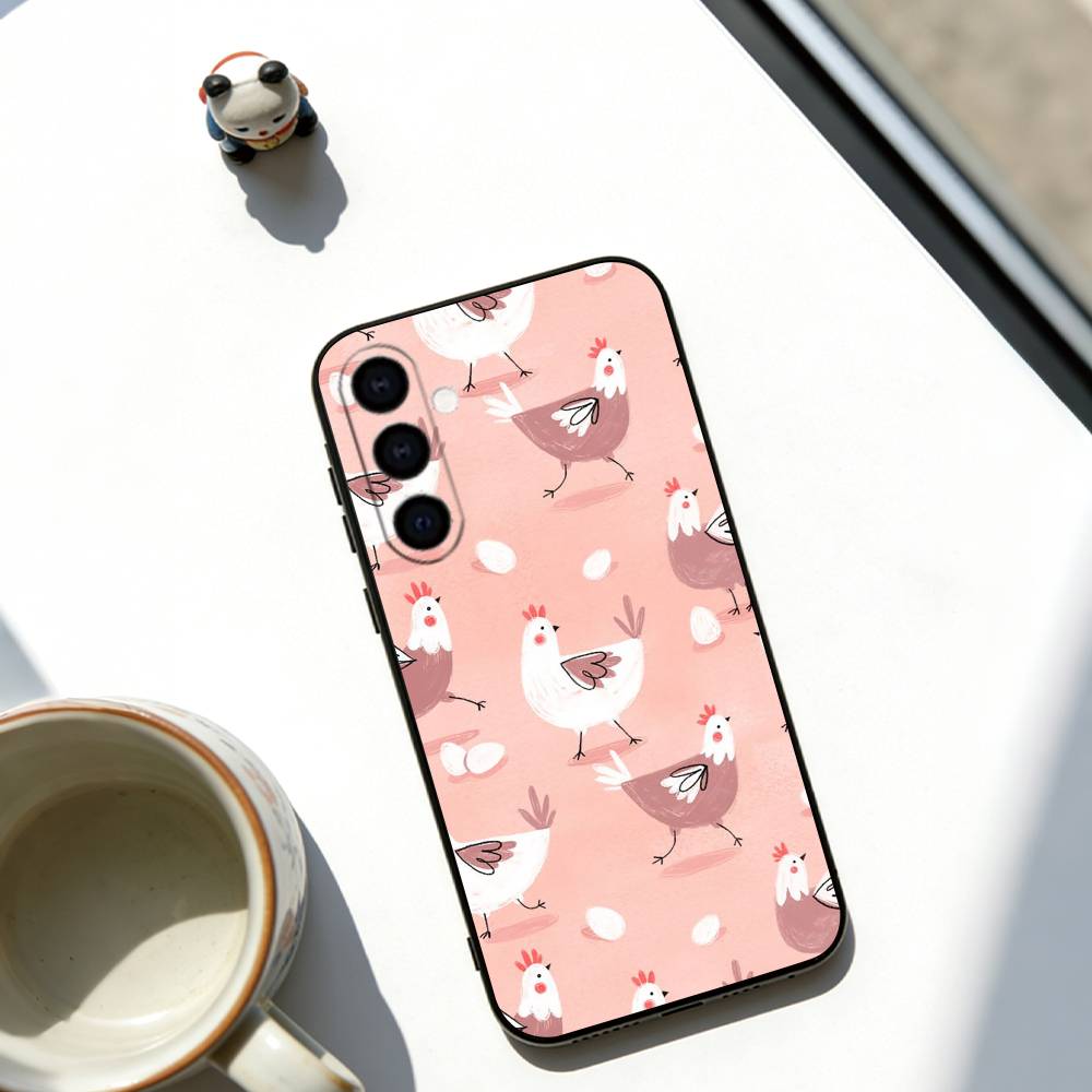 

Cute Chick Pattern Phone Case For Samsung Galaxy A73,A72,A71,A70,A53,A52,A51,Soft Black Cover Samsung a41