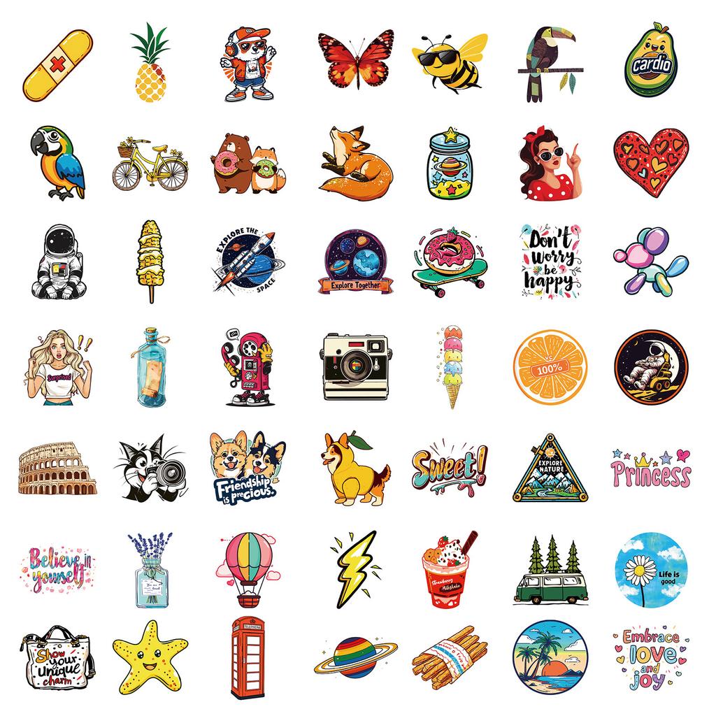 200 Hand-drawn Illustration Stickers European and American Style Series Graffiti Stickers Children's Stickers