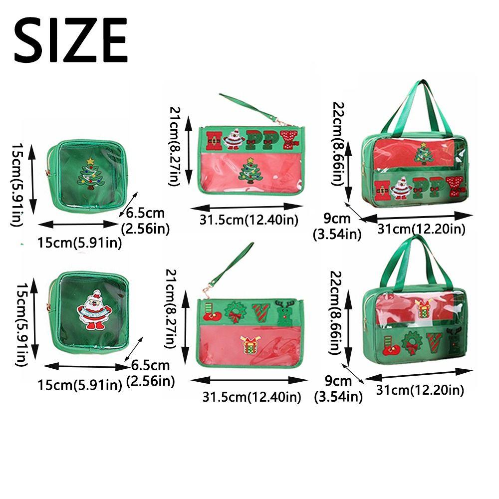 Creative Cosmetic Zipper Pouch Waterproof Christmas Toiletry Bags  Travel
