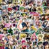 10/30/80pcs JoJo's Bizarre Adventure Anime Graffiti Stickers Waterproof DIY Skateboard Laptop Phone Car Black White Manga Decals