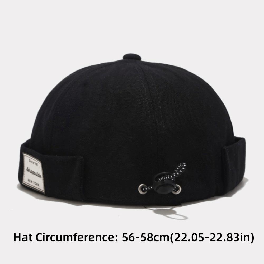 Unisex Cotton Melon Skin Hat Adjustable Hip Hop Docker Cap Brimless Solid Color Landlord Cap Outdoor