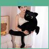 Plush Black Cat Pillow Large Cute Animal Toy For Bedroom Decor And Gift