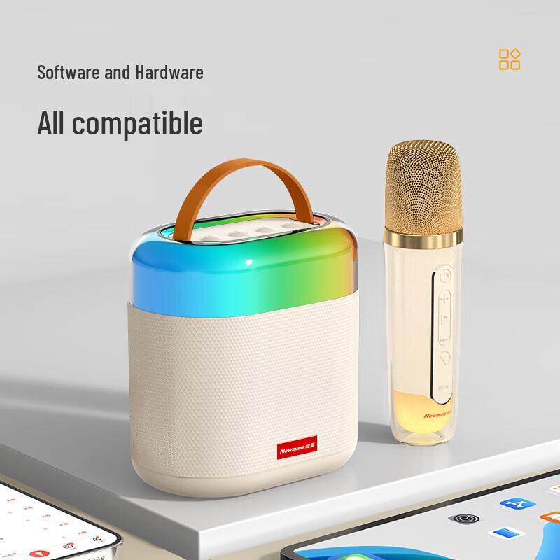 Newsmy MC72 Portable Karaoke Speaker with Integrated Wireless Microphones
