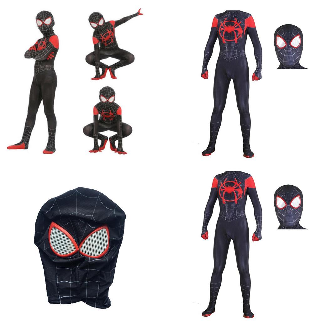 Breathable And Stretchable Spider Miles Morales Costume For Kids And Adults