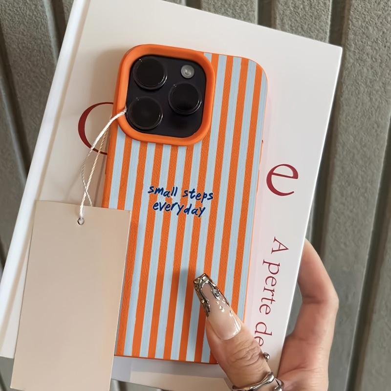 Blue Striped English Slogan Pattern Phone Case For iPhone 17 Pro Max 16 15 14 13 12 11 XS Max X XR 7 8 Plus 16E 17E 17 Air Cover
