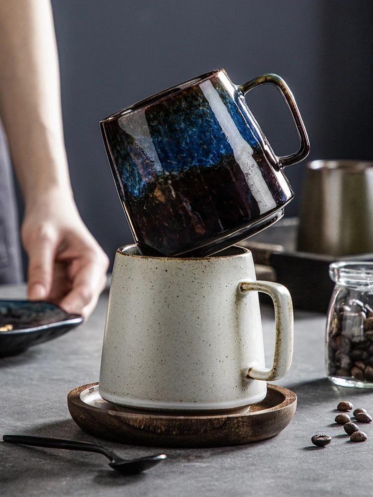 Japanese creative retro ceramic cup office tea cup water cup household mug large capacity coffee