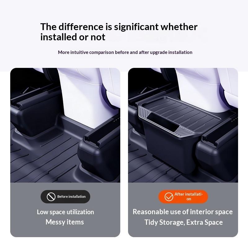 For Tesla Model Y Rear Seat Storage Box Trash Can Organizer Under Air Vent Universal Fit 2021 2024 Center Console Interior
