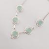 Collana Pietra Dura Calcedonio Azzurro, Collana Fatta a Mano in Argento Sterling 925, Elegante Collana da Sposa RN-2-18