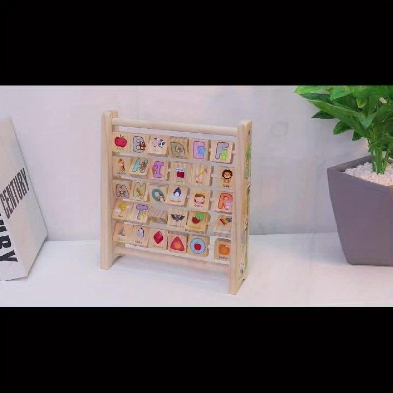 Wooden Alphabet Blocks & Abacus Activity Toy - Early Learning Enrichment for Youngsters, Perfect for Birthday, Halloween, Christmas Gifts