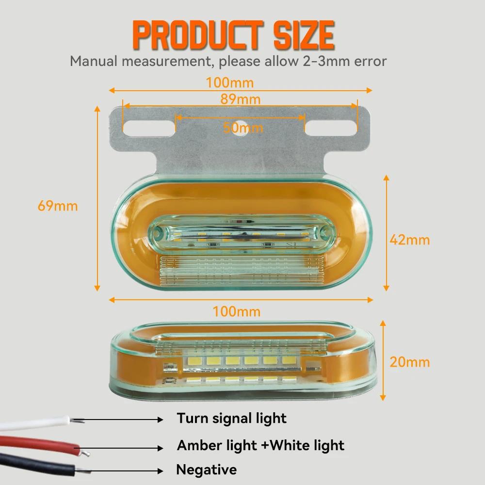 12v 24v Led Side Marker Warning Lights Trailer Trucks Caravan Side Clearance Marker Light Led Lorry Amber Red White Lamp
