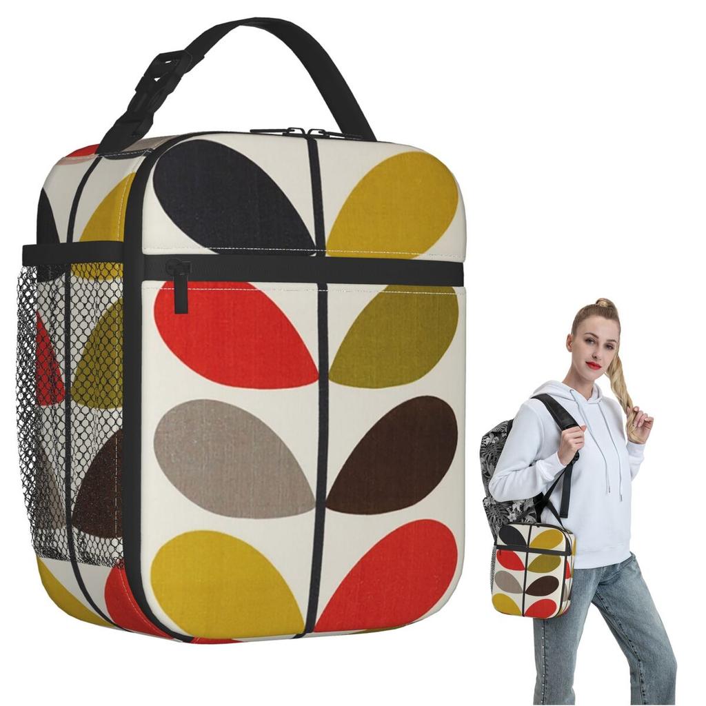 Solid Stjälk Cerise Stark Fuchsia Orla Kiely Isolerad Matlåda för Kvinnor Barn Bärbar Matlåda Termisk Matlåda Tote