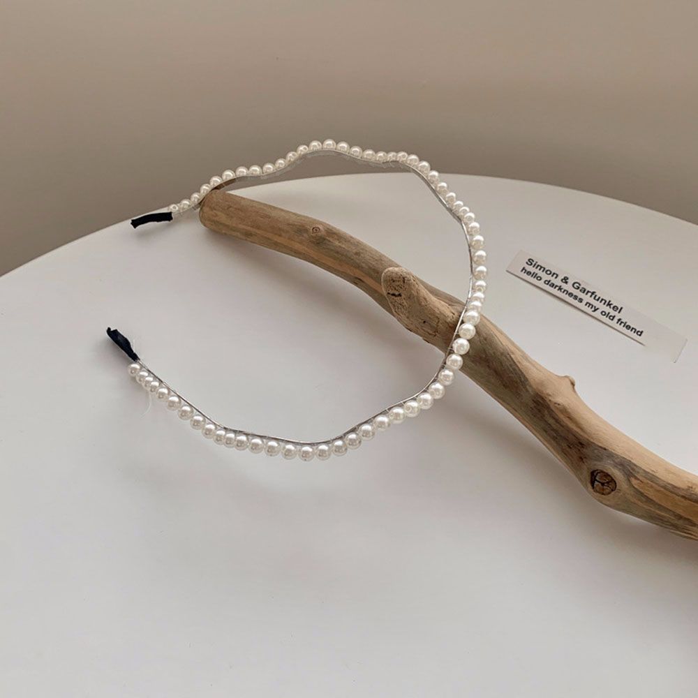 Cute Lovely Korean Sweet White Metal Headwear Hair Accessories Head Hoop Pearl Hair Band Headband