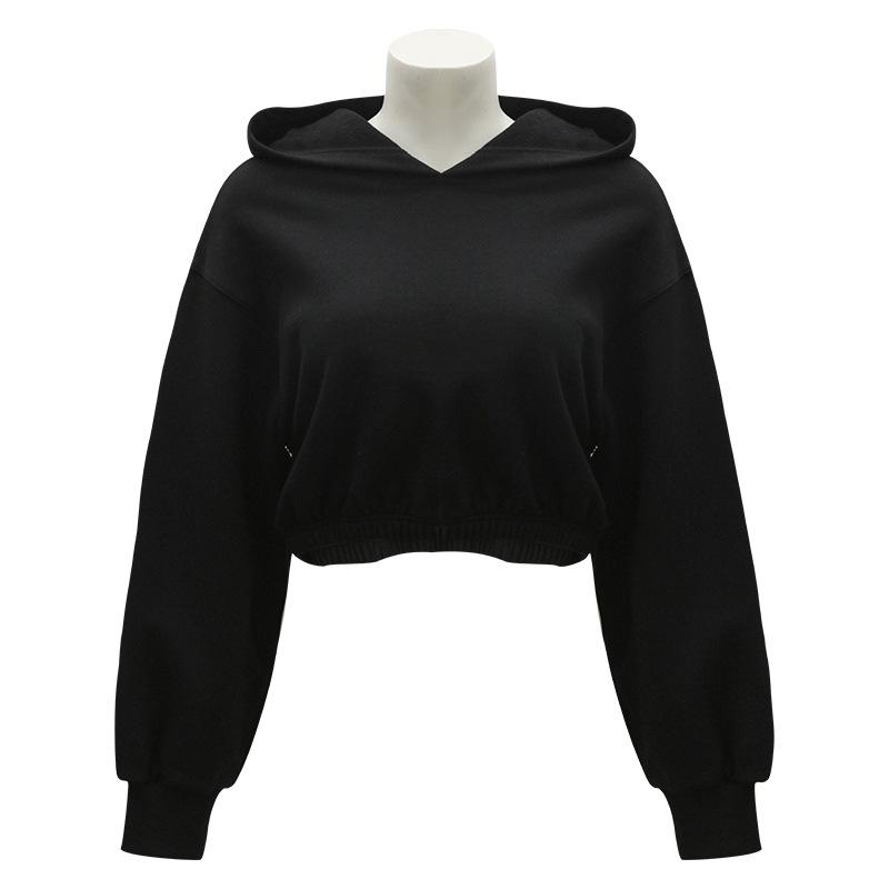 2024 Autumn/Winter Women's American Streetwear Pure Cotton Cropped Sweatshirt