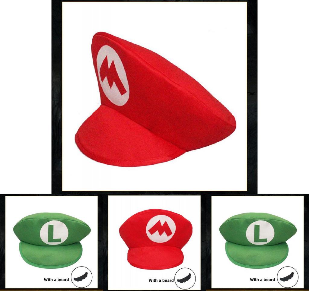 Super Mario Bros Rot Grün Cosplay Hut Unisex Kostüm Requisite Geschenk