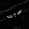 Set di 3/4 Paia di Orecchini Vintage Punk Rosa Zircone Ala Croce Stella Piercing all'Orecchio Gioielli Accessori Piercing alla Cartilagine dell'Orecchio