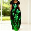Curvy Women Round Neck Short Sleeve Dress Light Loose Outfit For Summer Daily Life