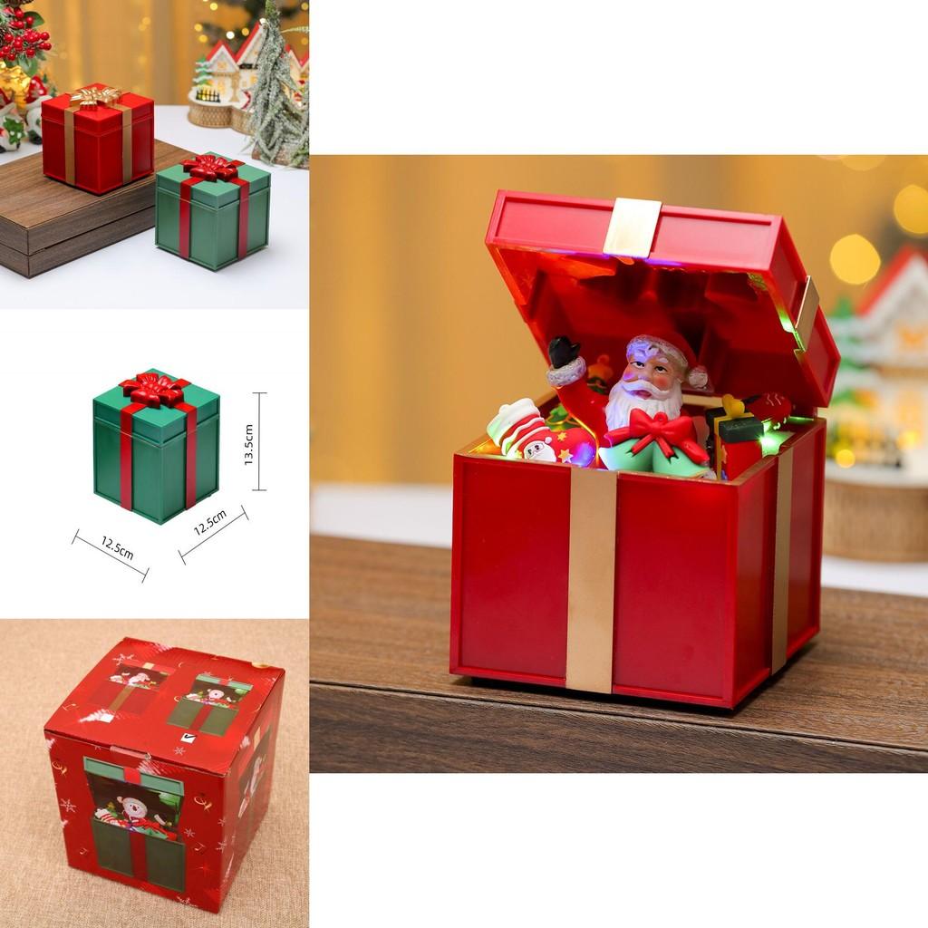 Snowman Santa Claus Gift Shape Design Music Box With Lighting For Holiday Celebration