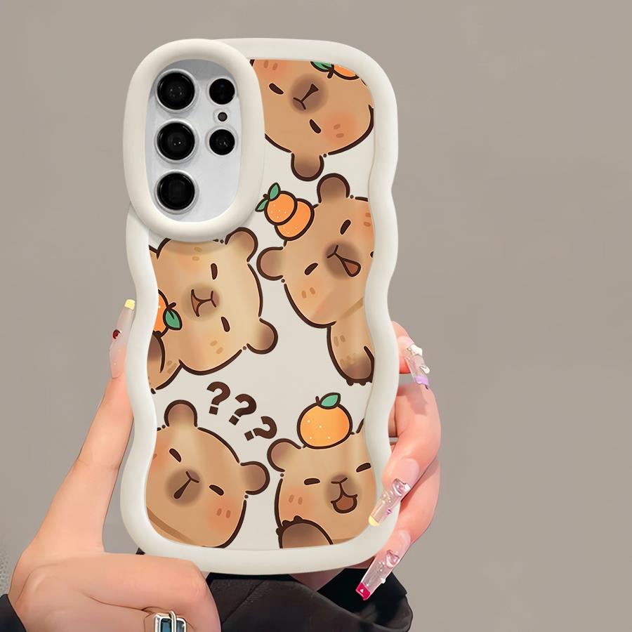 Case for Samsung Galaxy S23 Plus S22 Ultra S25 A26 S20 FE A25 S21 S24 Soft Phone Cover A35 A24 A55 A36 A54 A34 Capybara Cute