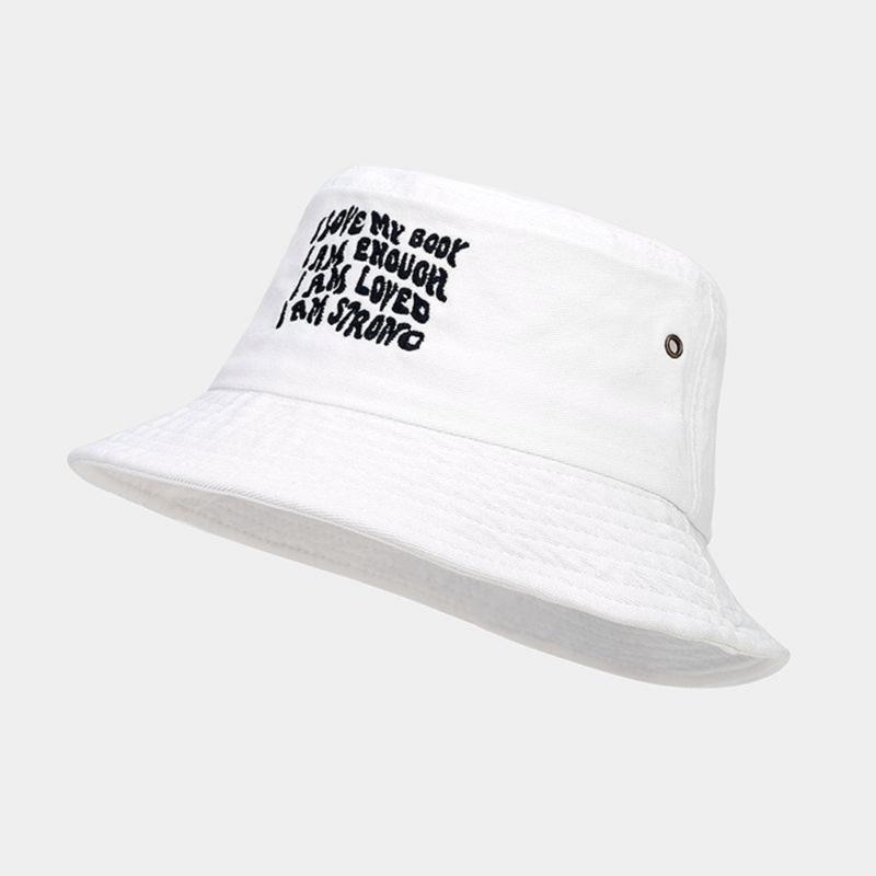 Embroidery Bucket Hat for Adult Outdoor Breathable Summer Spring Fisherman Hat