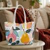 Fashion Women Pear Pattern Tote Bag Large Capacity Portable Casual Daily Shopping Handbag