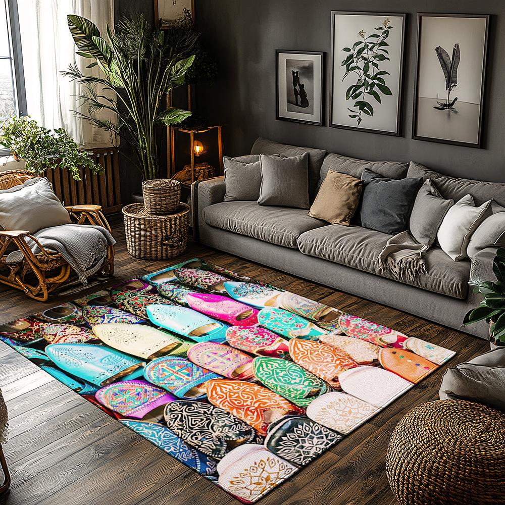 

Colorful Persian Carpet Pattern Doormat Indoor Outdoor Floor Mat Washable Entrance Rug Home Decor Area Rugs Bohemian Style Moder 50x 80cm