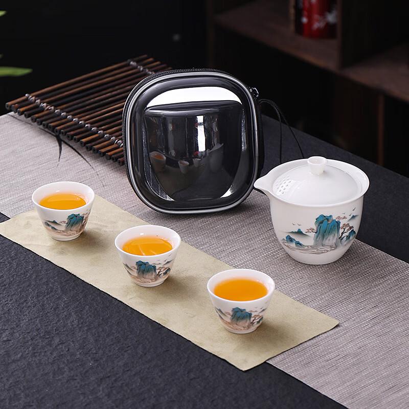 Thousand Miles Rivers & Mountains Portable Chinese Tea Set
