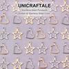 UNICRAFTALE 80pcs 2 Colors Heart & Star Charms - 304 Stainless Steel Hollow Pendants for Jewelry Making