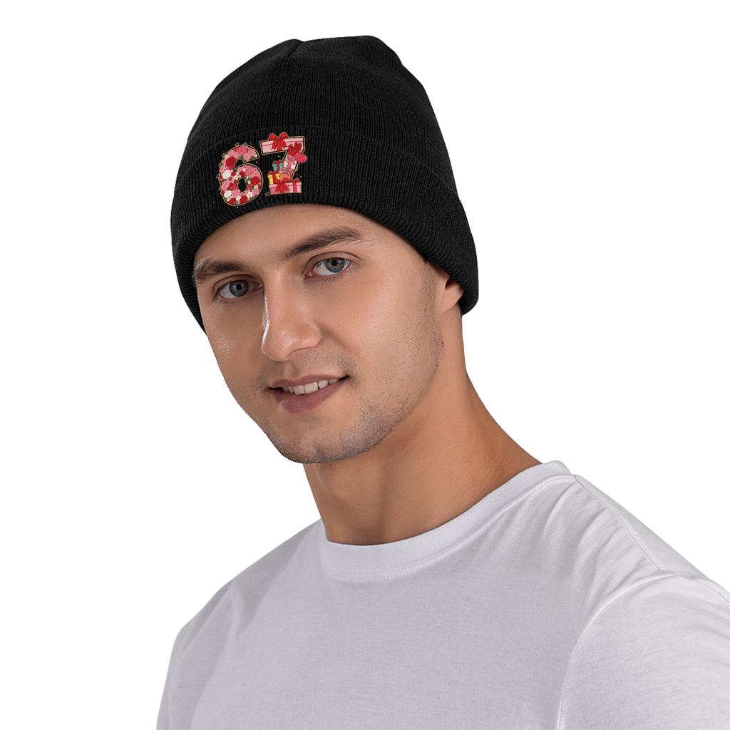 67 Six Seven Meme Mom 67 Meme Beanie Hats  Bonnet Hats Adult Street Y2K Outdoor Sport Skullies Beanies Winter Design Warm Caps