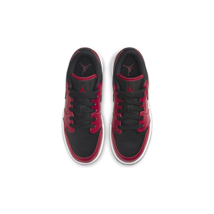 Air Jordan 1 Low GS Reverse Bred Kids Sneakers Gym-Red White Black 553560-605