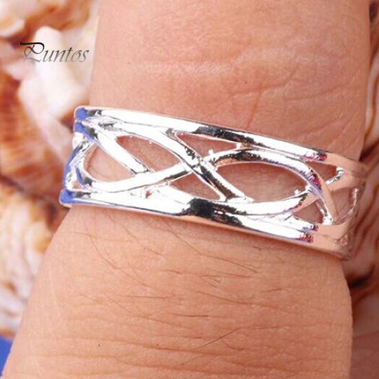 10 anelli per gioielli aperti placcati in argento regolabili per le dita dei piedi, regalo per feste da donna