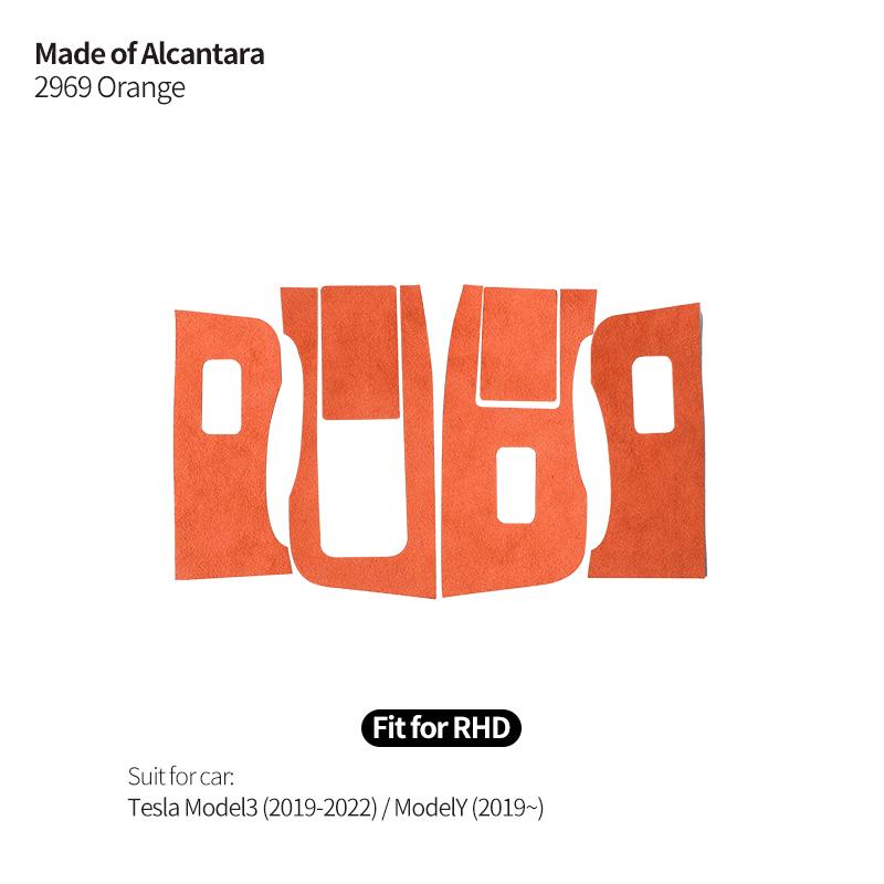 For Tesla Model 3 Y 2019-2025 Window Switch Lifter Panel Trim Frame Sticker Tuning Made of Alcantara Car Interior Accessories