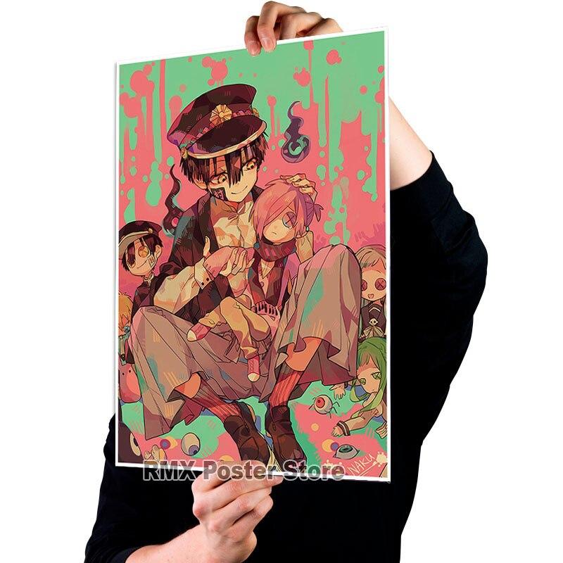 Anime toaleta Hanako Kun plakaty biały papier powlekany obrazy do dekoracji wnętrz naklejki ścienne dekoracja pokoju mural