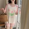 Summer Sleepwear for Women 2024 New Style with Sweet Cartoon Short Sleeved Student Home Suit Three Piece Set