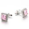 Business dress cufflinks, French shirt cuff buttons, high-quality pink crystal sleeve nails, foreign trade copper buttons 337