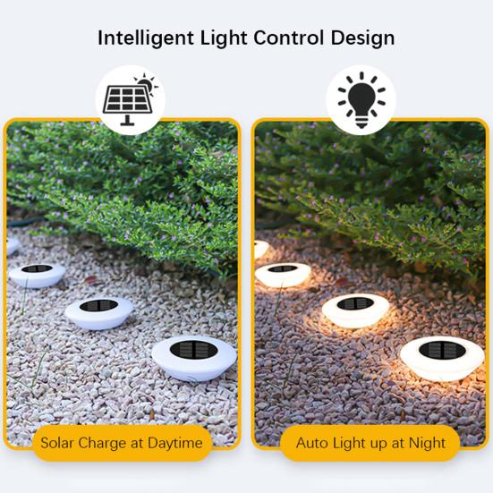 4 Pcs Solar Ground Lights Waterproof Outdoor Landscape Lights LED Lawn Lamp with Stake for Pathway Garden Yard Deck Decor