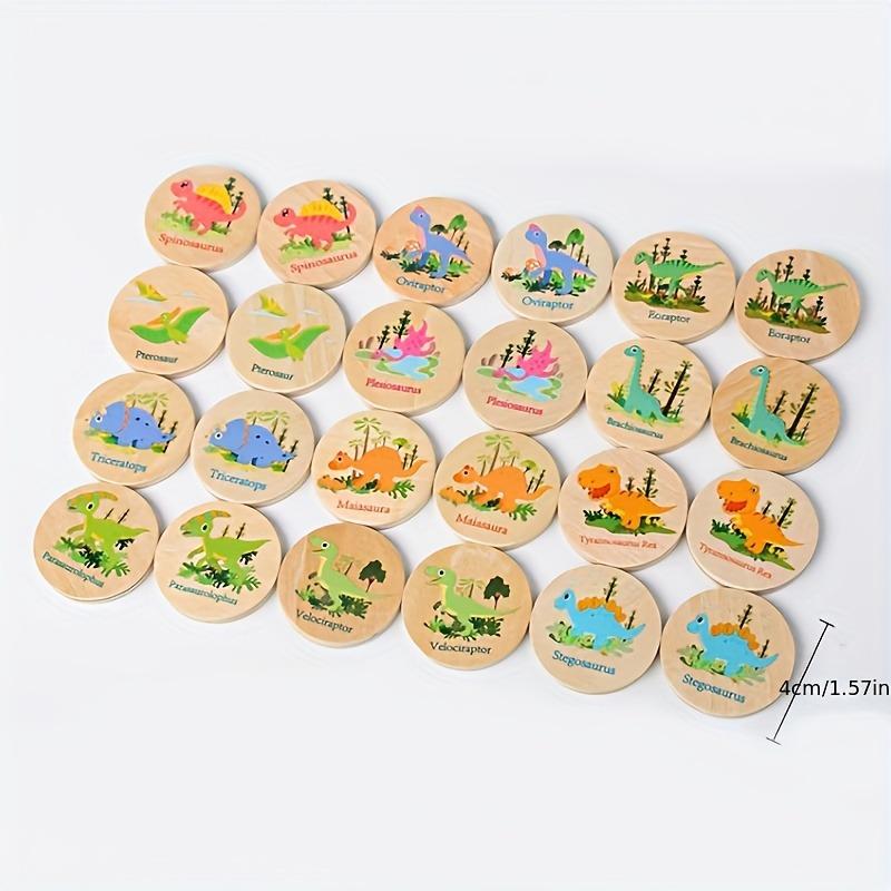 Wooden Dinosaur Memory Matching Game Puzzle Dinosaur Find The Same Toy