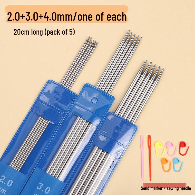 Rust-Proof Stainless Steel Double-Ended Knitting Needles for Handmade Dolls, Scarves, and Sweaters