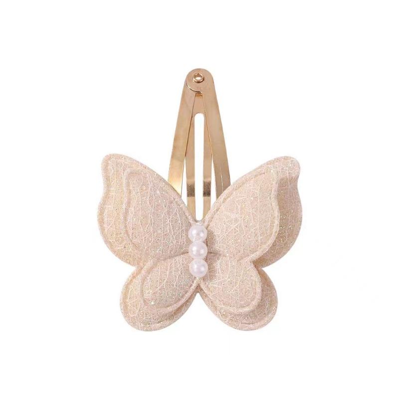 4-teiliges/Set Schmetterling Haarspangen Set für Mädchen Doppellagige Schleife Niedliche Pony Haarspange Baumwolle Sicher Kinder Baby Haarschmuck Set