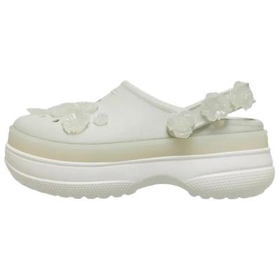 Classic Layered Burst Of Flowers Clogs Women's Ecru 213122-0HZ